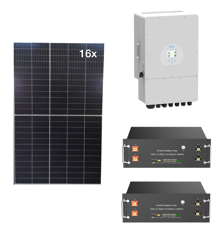 Solaranlage 16x (400-410)wp 2x5kWh SUN 10K Drei Phasen - Wandaa