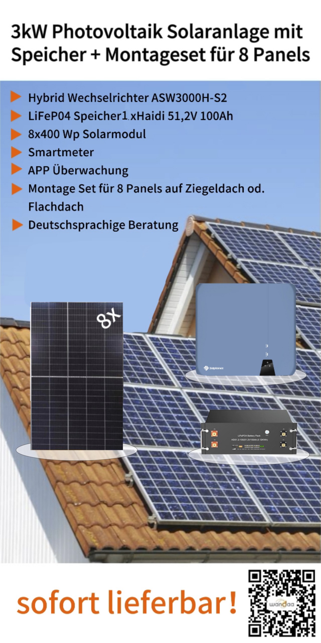 Hybrid-Wechselrichter – 3 Phasen, Solar-Wechselrichter – Photovoltaik
