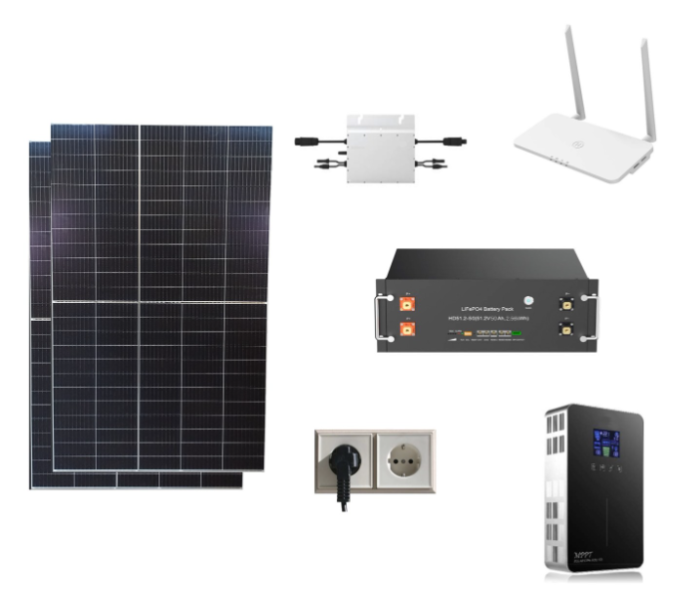 Balkonkraftwerk 800w drosselbar auf 600w mit Befestigungsmaterial auf Ziegeldach, oder Flachdach, oder Balkon (Gitter Geländer)